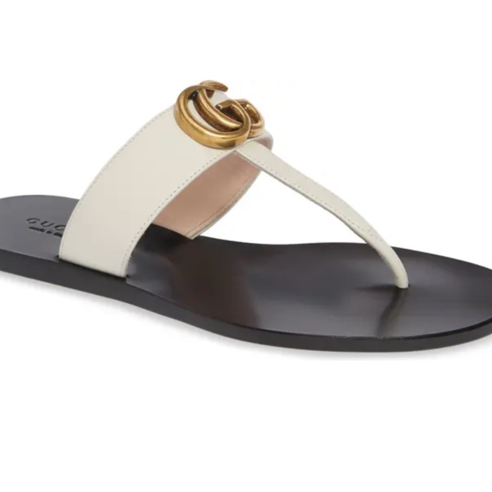 Gucci GG T-Strap Sandal Size 37 1/2